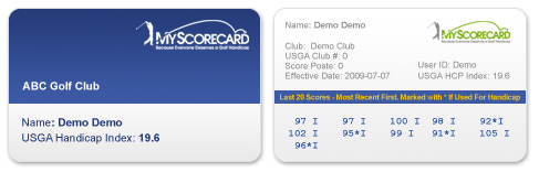 Official Handicap Cards